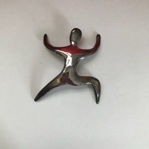 Silver person pin